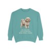 Russian Tsvetnaya Bolonka Dad Sweatshirt, Seafoam, front view