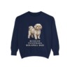 Russian Tsvetnaya Bolonka Dad Sweatshirt, True Navy, front view