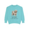 Russian Tsvetnaya Bolonka Humor Sweatshirt, Chalky Mint, front view