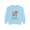 Russian Tsvetnaya Bolonka Humor Sweatshirt, Chambray, front view