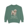 Russian Tsvetnaya Bolonka Humor Sweatshirt, Light Green, front view