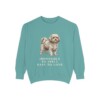 Russian Tsvetnaya Bolonka Humor Sweatshirt, Seafoam, front view