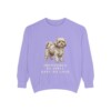 Russian Tsvetnaya Bolonka Humor Sweatshirt, Violet, front view