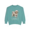 Russian Tsvetnaya Bolonka Latin Sweatshirt, Seafoam, front view