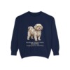 Russian Tsvetnaya Bolonka Latin Sweatshirt, True Navy, front view