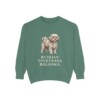 russian-tsvetnaya-bolonka-sweatshirt-light-green Russian Tsvetnaya Bolonka Sweatshirt, Light Green, front view