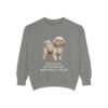 Russian Tsvetnaya Bolonka Mom Sweatshirt, Grey, front view