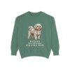 Russian Tsvetnaya Bolonka Mom Sweatshirt, Light Green, front view