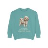 Russian Tsvetnaya Bolonka Mom Sweatshirt, Seafoam, front view