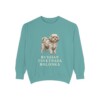 russian-tsvetnaya-bolonka-sweatshirt-seafoam Russian Tsvetnaya Bolonka Sweatshirt, Seafoam, front view