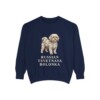 russian-tsvetnaya-bolonka-sweatshirt-true-navy Russian Tsvetnaya Bolonka Sweatshirt, True Navy, front view