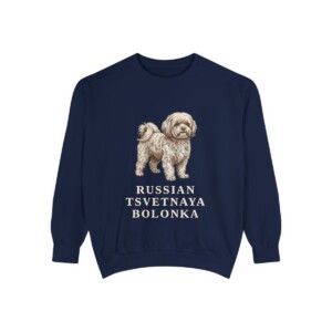 Russian Tsvetnaya Bolonka Sweatshirt, True Navy, front view