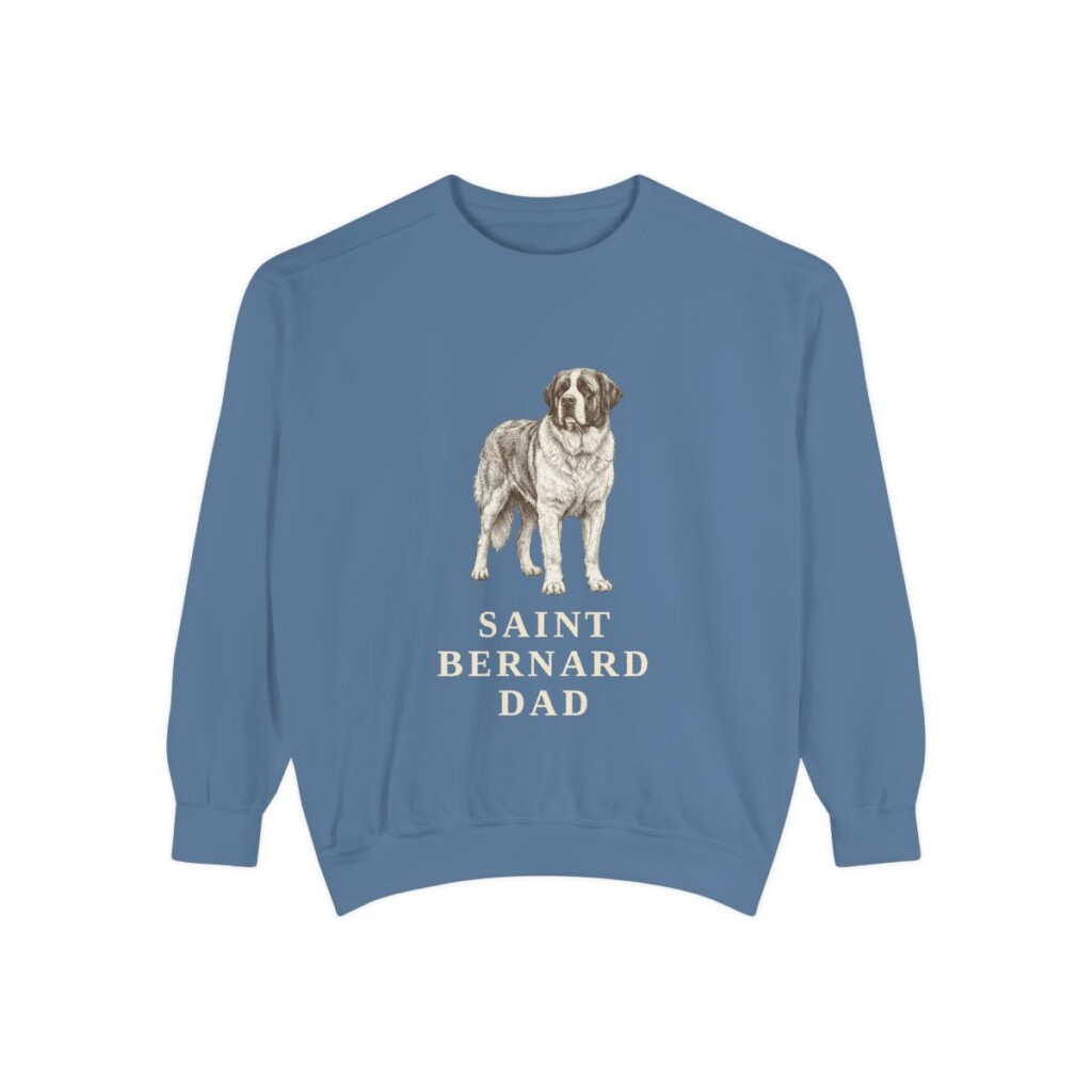 Saint Bernard Dad Sweatshirt, Blue Jean, front view