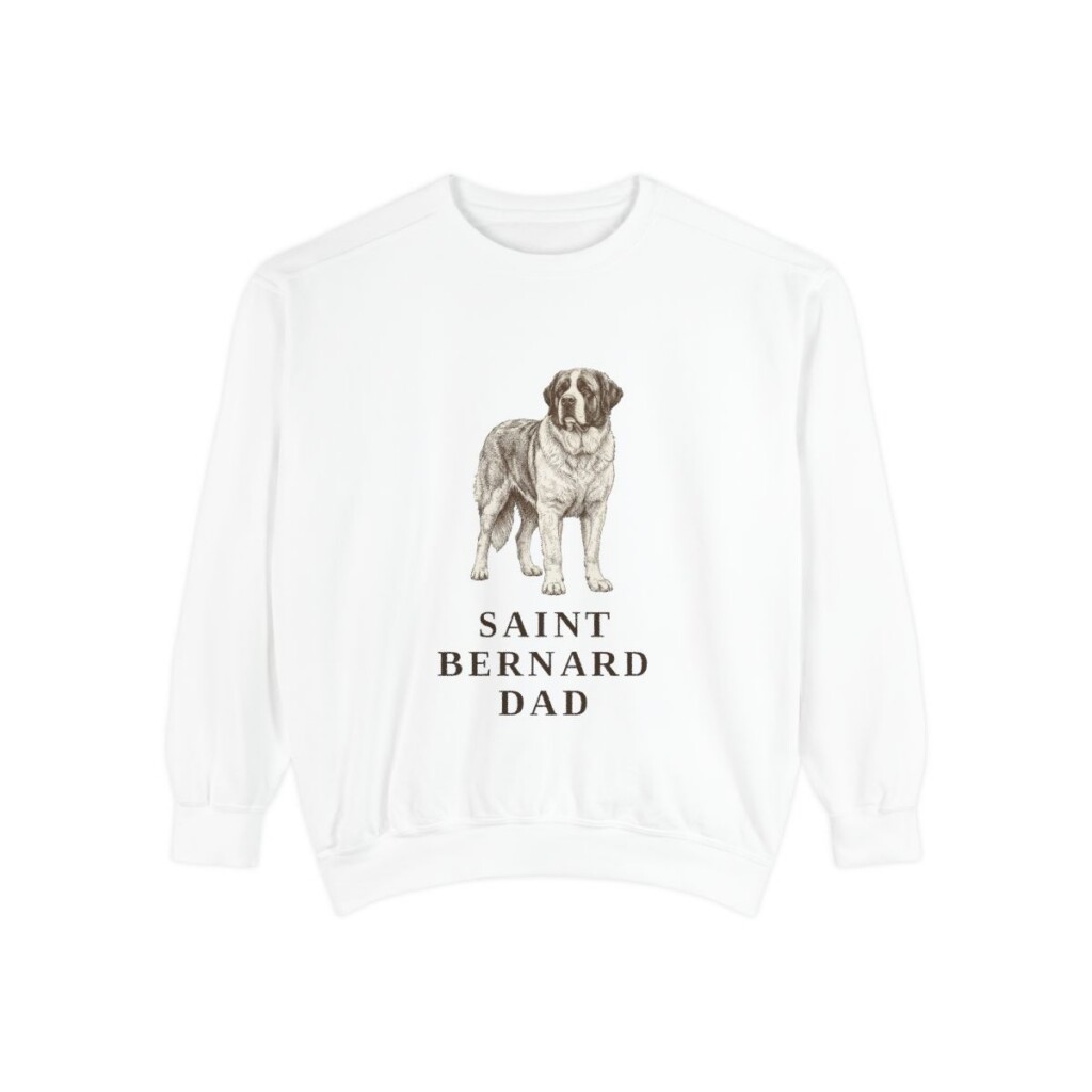 Saint Bernard Dad Sweatshirt, White, front view