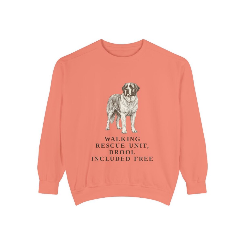 saint-bernard-sweatshirt-humor-terracotta Saint Bernard Humor Sweatshirt, Terracotta, front view