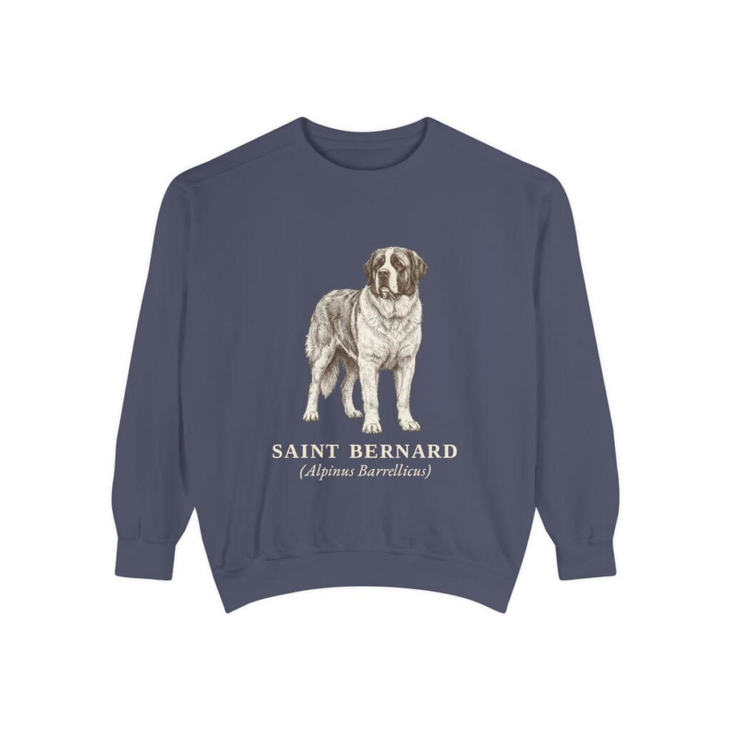 Saint Bernard Latin Sweatshirt, Denim, front view