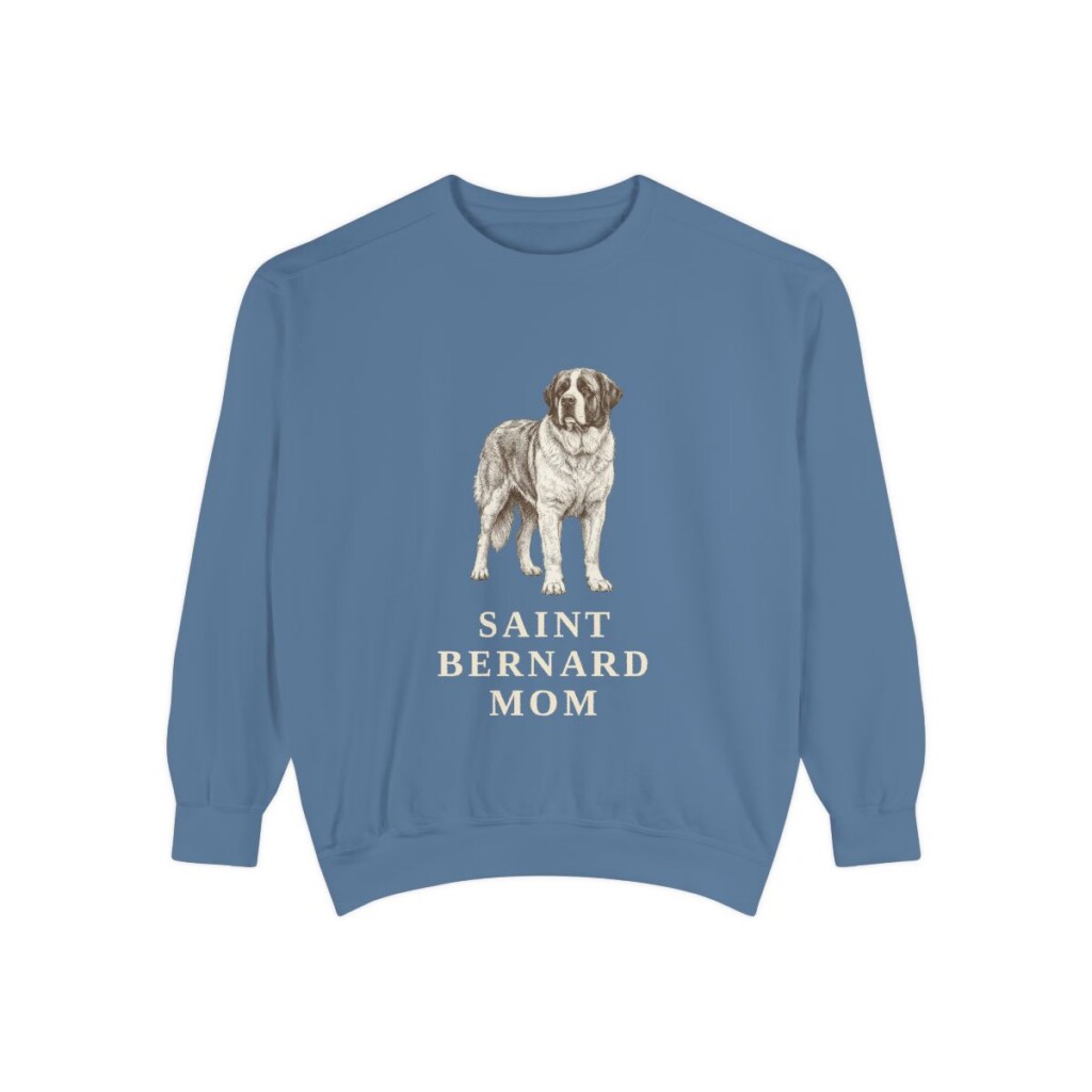 Saint Bernard Mom Sweatshirt, Blue Jean, front view