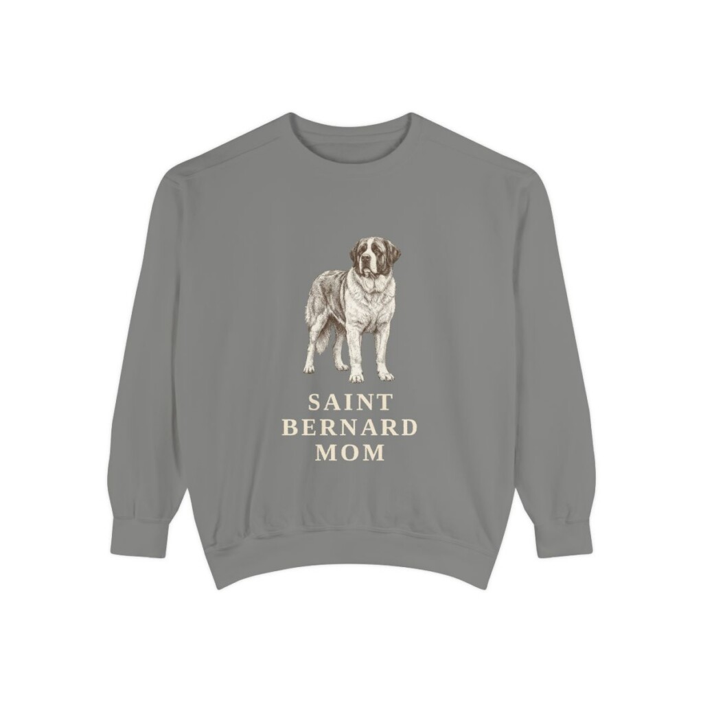 Saint Bernard Mom Sweatshirt, Grey, front view