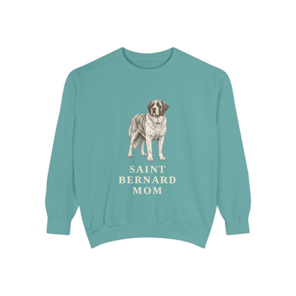 Saint Bernard Mom Sweatshirt, Seafoam, front view