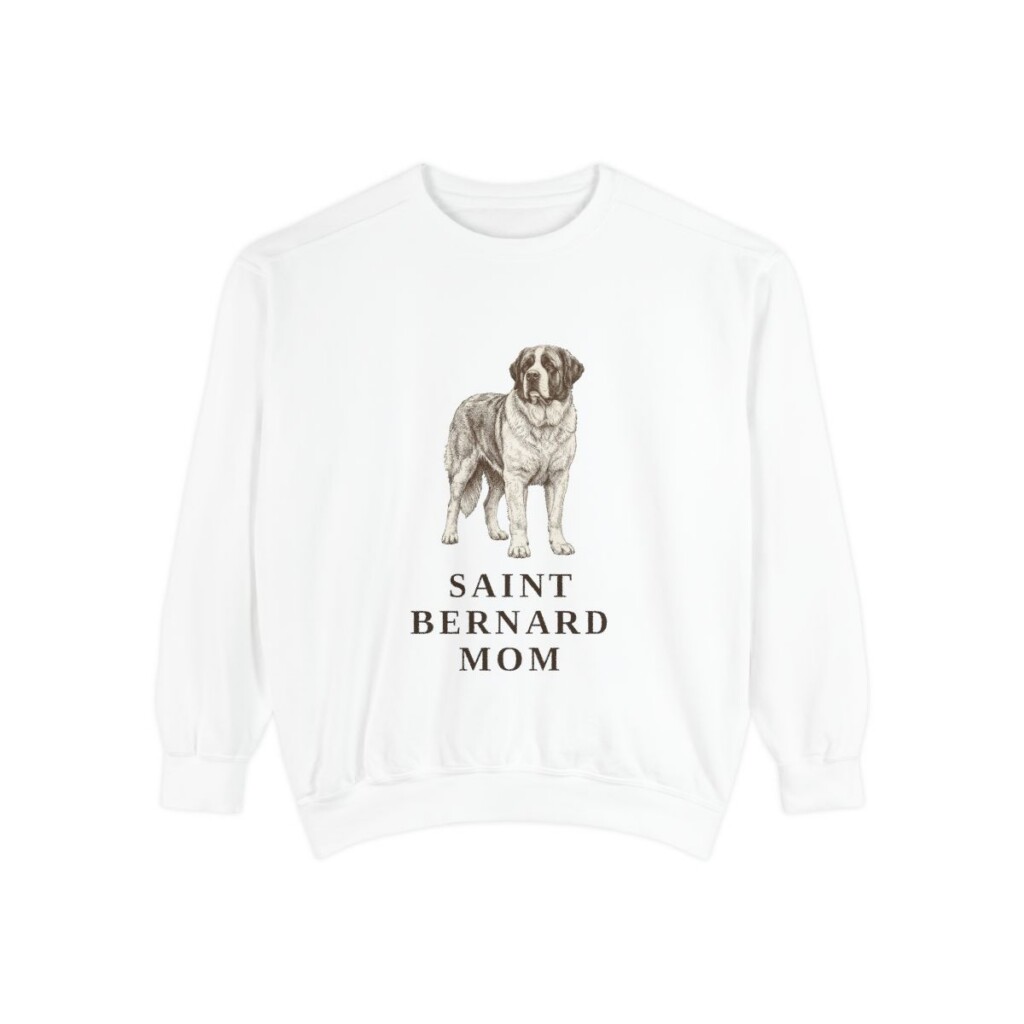 Saint Bernard Mom Sweatshirt, White, front view