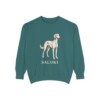 saluki-sweatshirt-blue-spruce Saluki Sweatshirt, Blue Spruce, front view