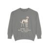 saluki-sweatshirt-humor-grey Saluki Humor Sweatshirt, Grey, front view