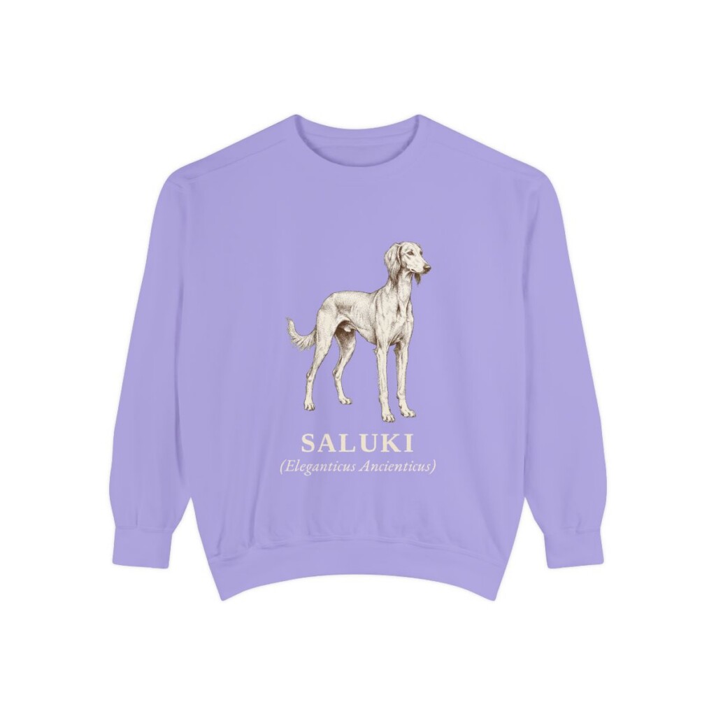 Saluki Latin Sweatshirt, Violet, front view