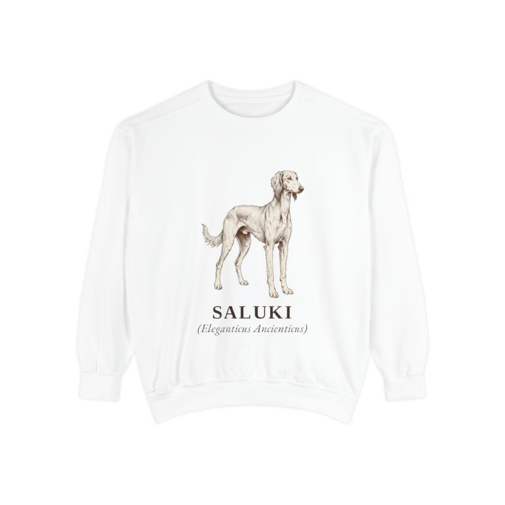 Saluki Latin Sweatshirt, White, front view