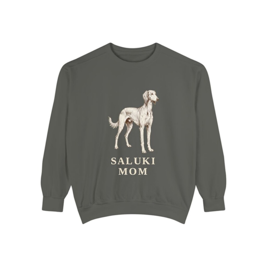 Saluki Mom Sweatshirt, Pepper, front view