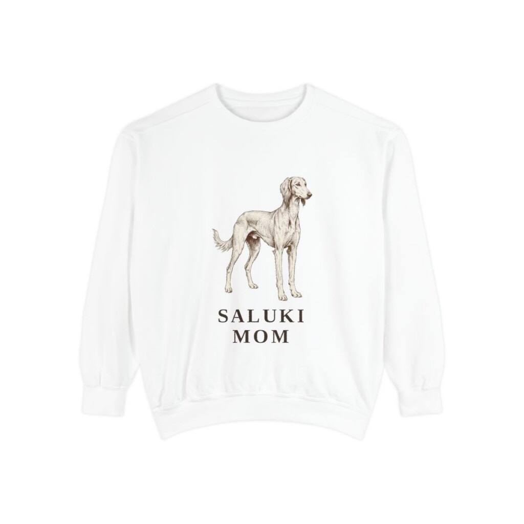 Saluki Mom Sweatshirt, White, front view
