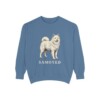 Samoyed Sweatshirt, Blue Jean, front view