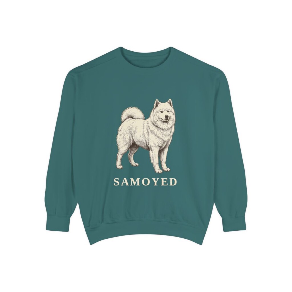Samoyed Sweatshirt, Blue Spruce, front view