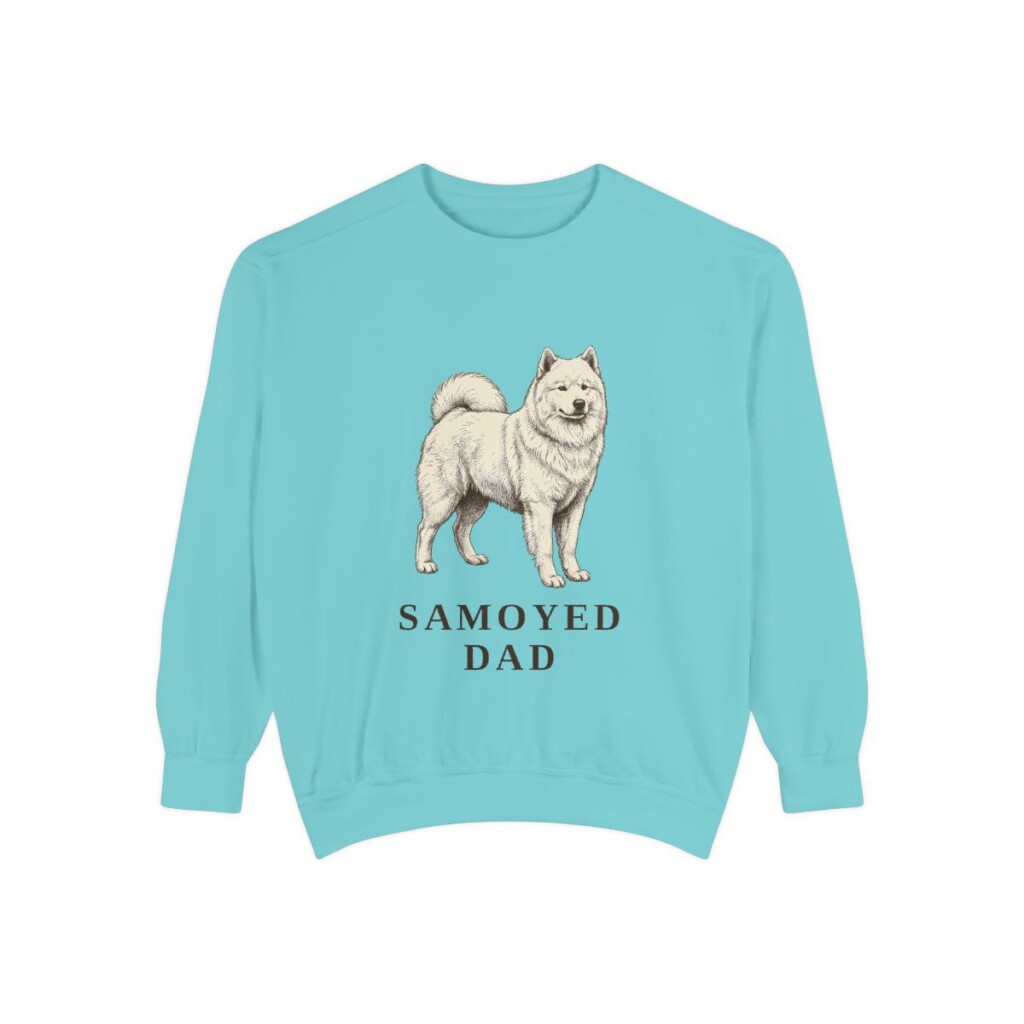 Samoyed Dad Sweatshirt, Chalky Mint, front view