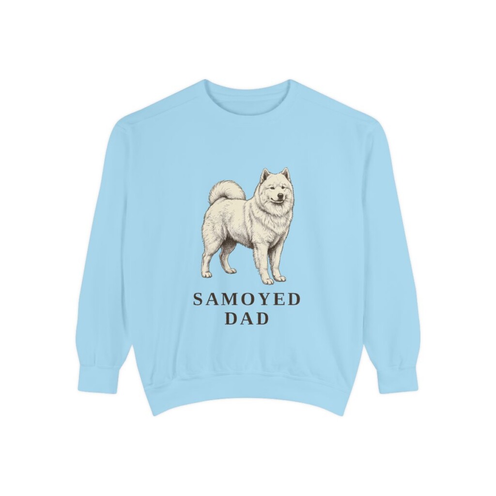 Samoyed Dad Sweatshirt, Chambray, front view