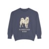 Samoyed Dad Sweatshirt, Denim, front view