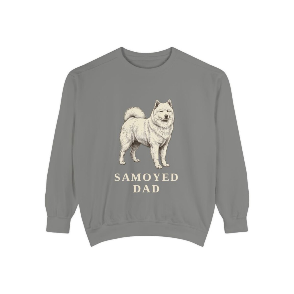 Samoyed Dad Sweatshirt, Grey, front view
