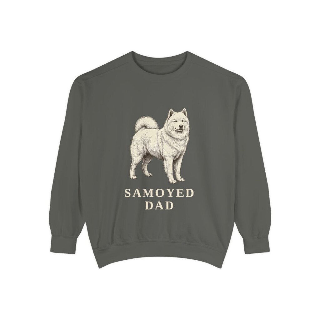 Samoyed Dad Sweatshirt, Pepper, front view