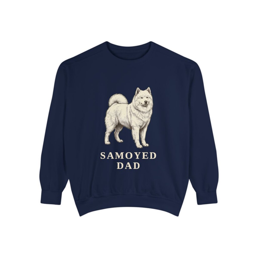 Samoyed Dad Sweatshirt, True Navy, front view