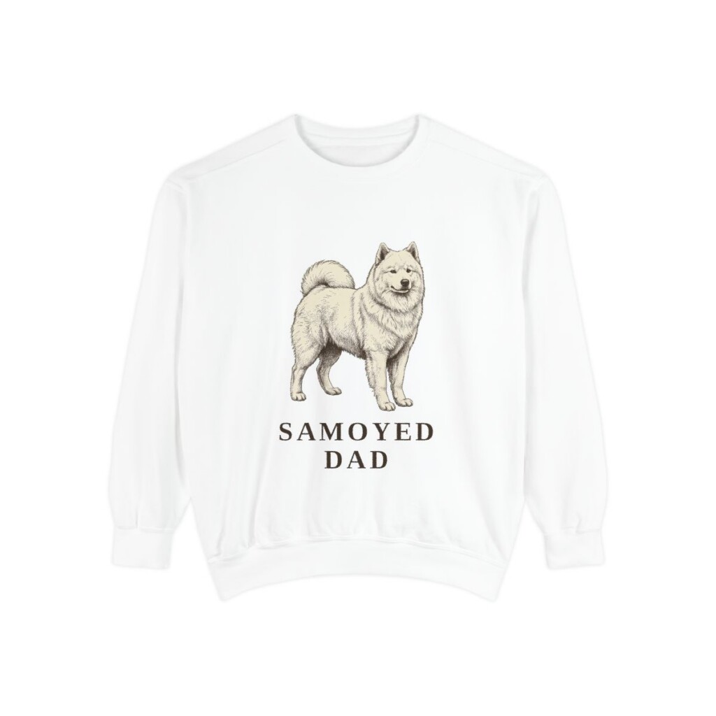Samoyed Dad Sweatshirt, White, front view
