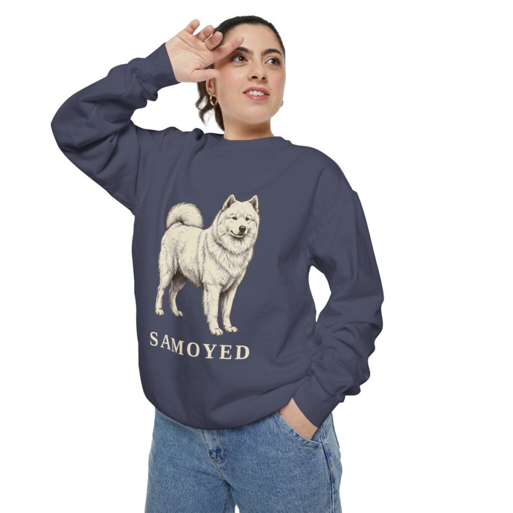 Samoyed Sweatshirt, Denim, person 2 context