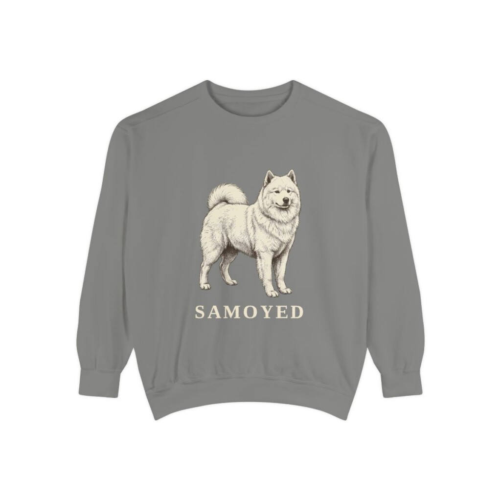 Samoyed Sweatshirt, Grey, front view