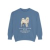 Samoyed Humor Sweatshirt, Blue Jean, front view
