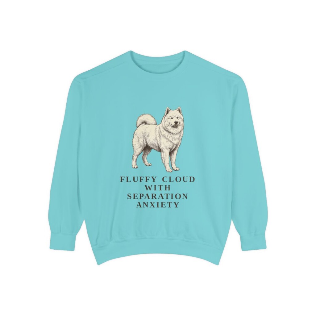 Samoyed Humor Sweatshirt, Chalky Mint, front view