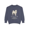 Samoyed Humor Sweatshirt, Denim, front view