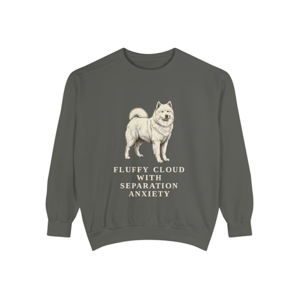 Samoyed Humor Sweatshirt, Pepper, front view
