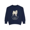Samoyed Humor Sweatshirt, True Navy, front view