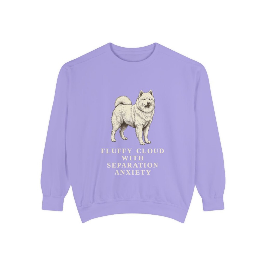 Samoyed Humor Sweatshirt, Violet, front view