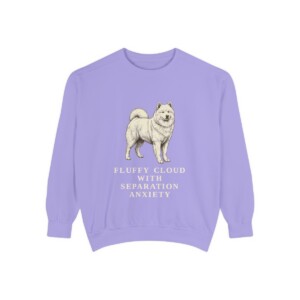 Samoyed Humor Sweatshirt, Violet, front view