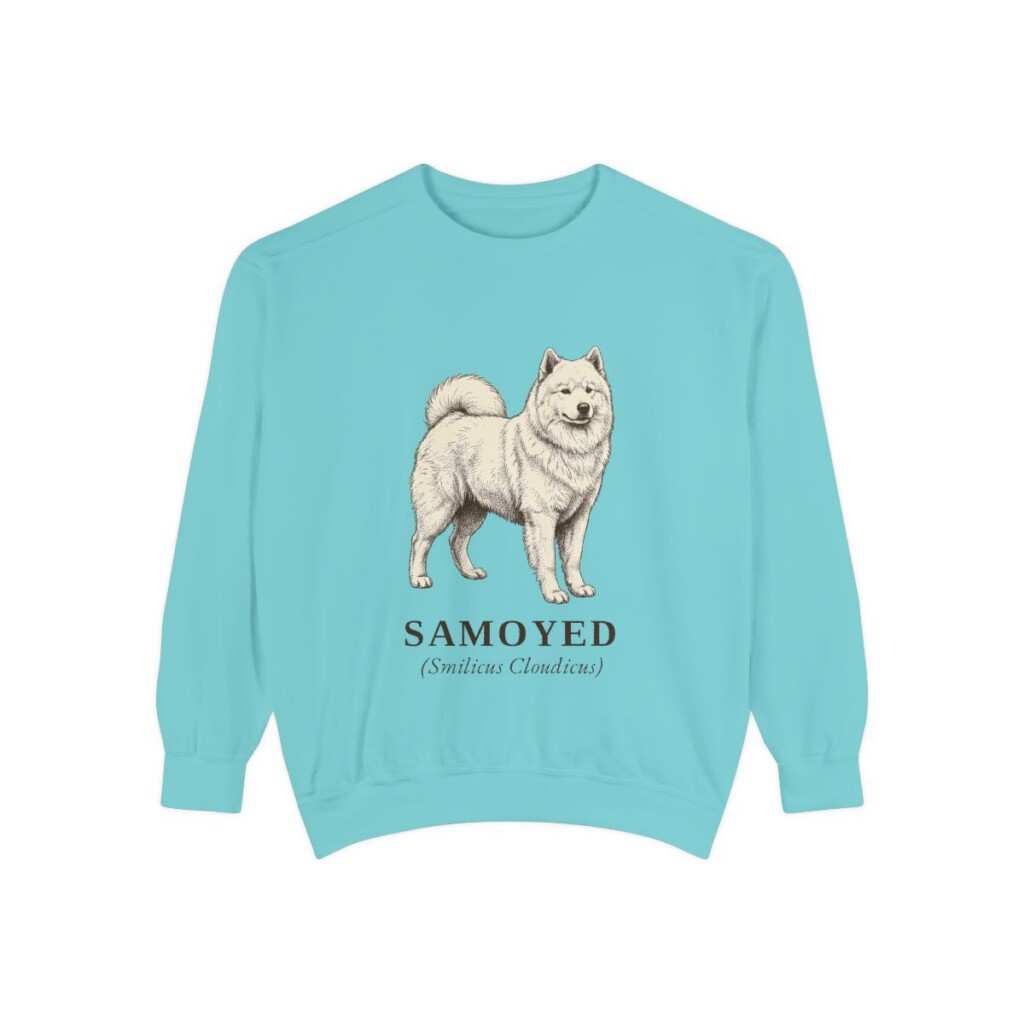Samoyed Latin Sweatshirt, Chalky Mint, front view