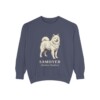 Samoyed Latin Sweatshirt, Denim, front view